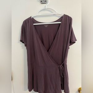 Loft Outlet Wrap Top. Plum color. Size Large